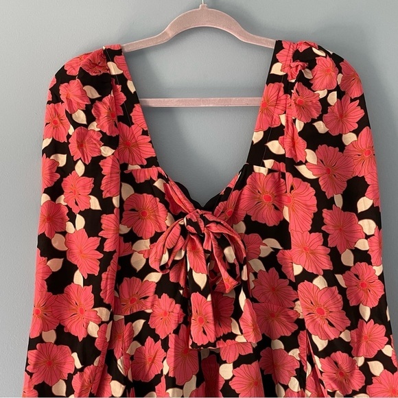 New! Reiss Andi Graphic Floral Square Neck Mini Dress nwt 18396 - Picture 8 of 14